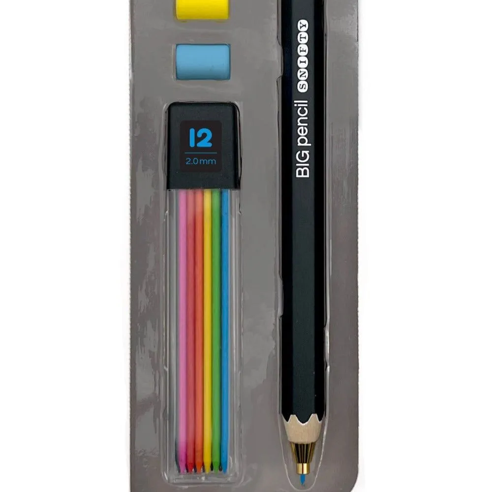 Big Colored Mechanical Pencil With Refills and Erasers