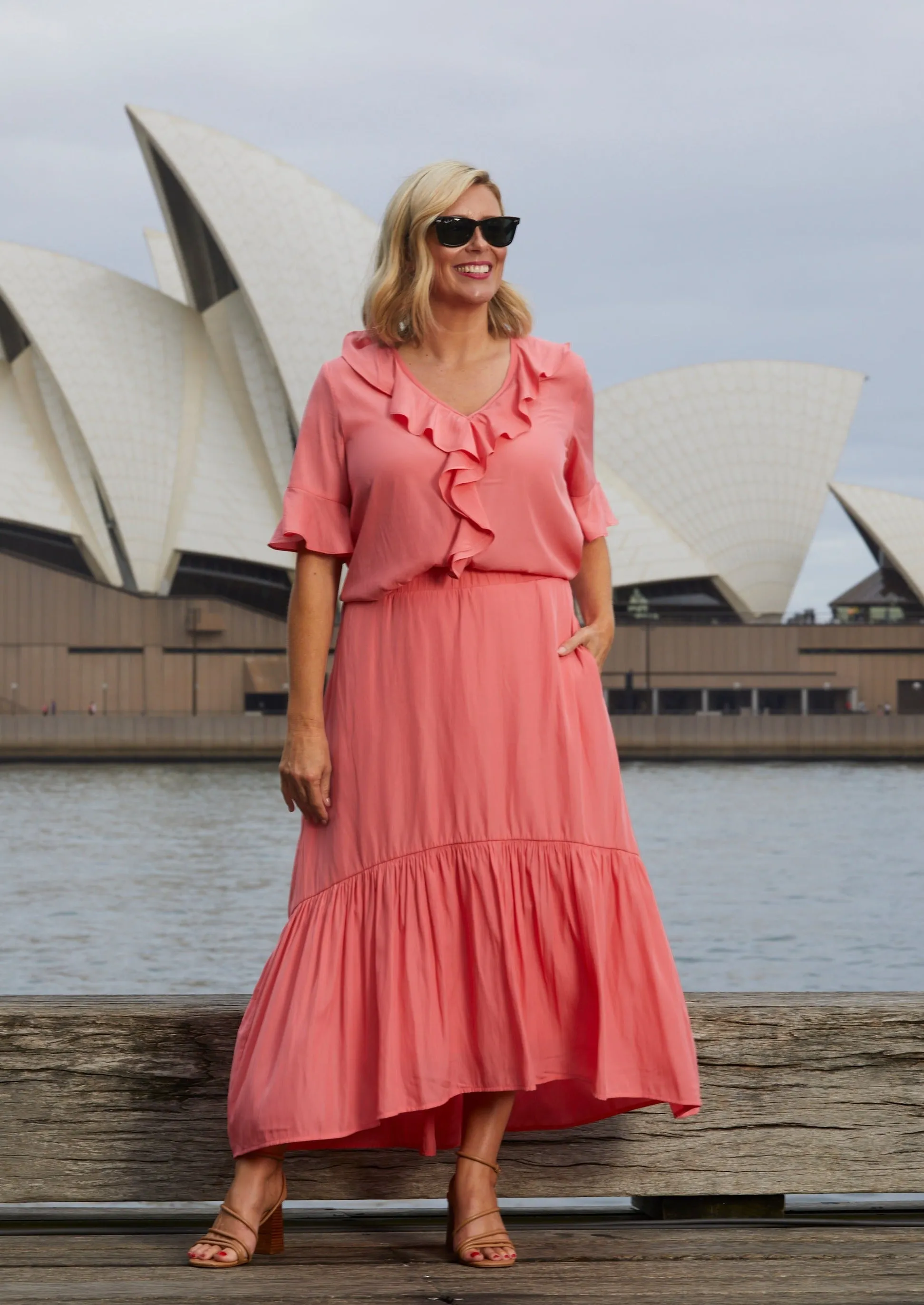 Billie maxi skirt in Coral