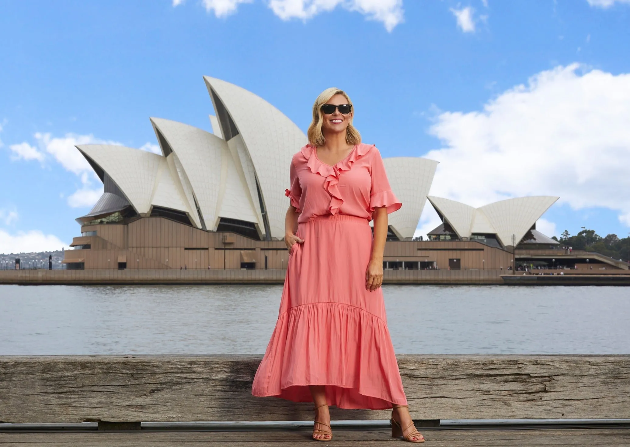 Billie maxi skirt in Coral