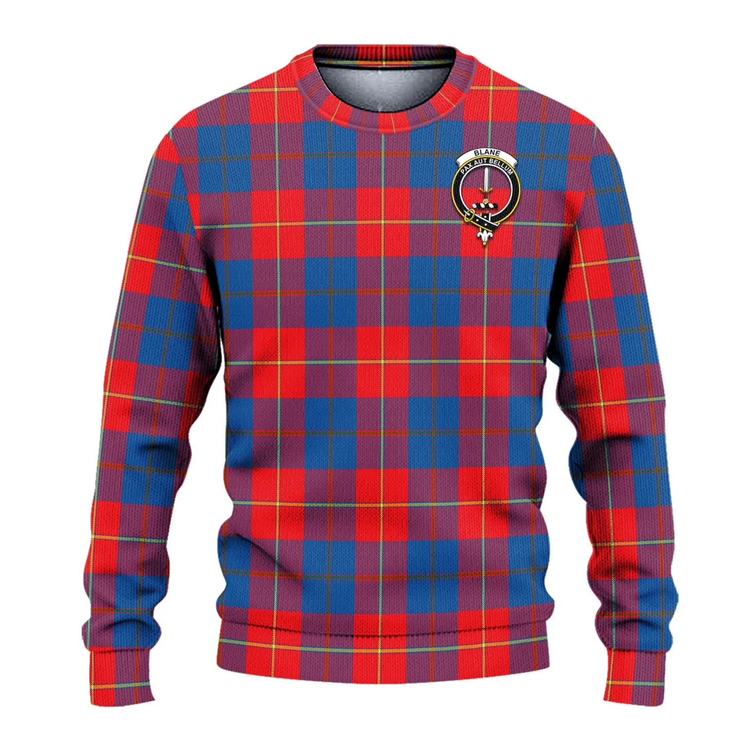 Blane Tartan Ugly Sweater with Family Crest