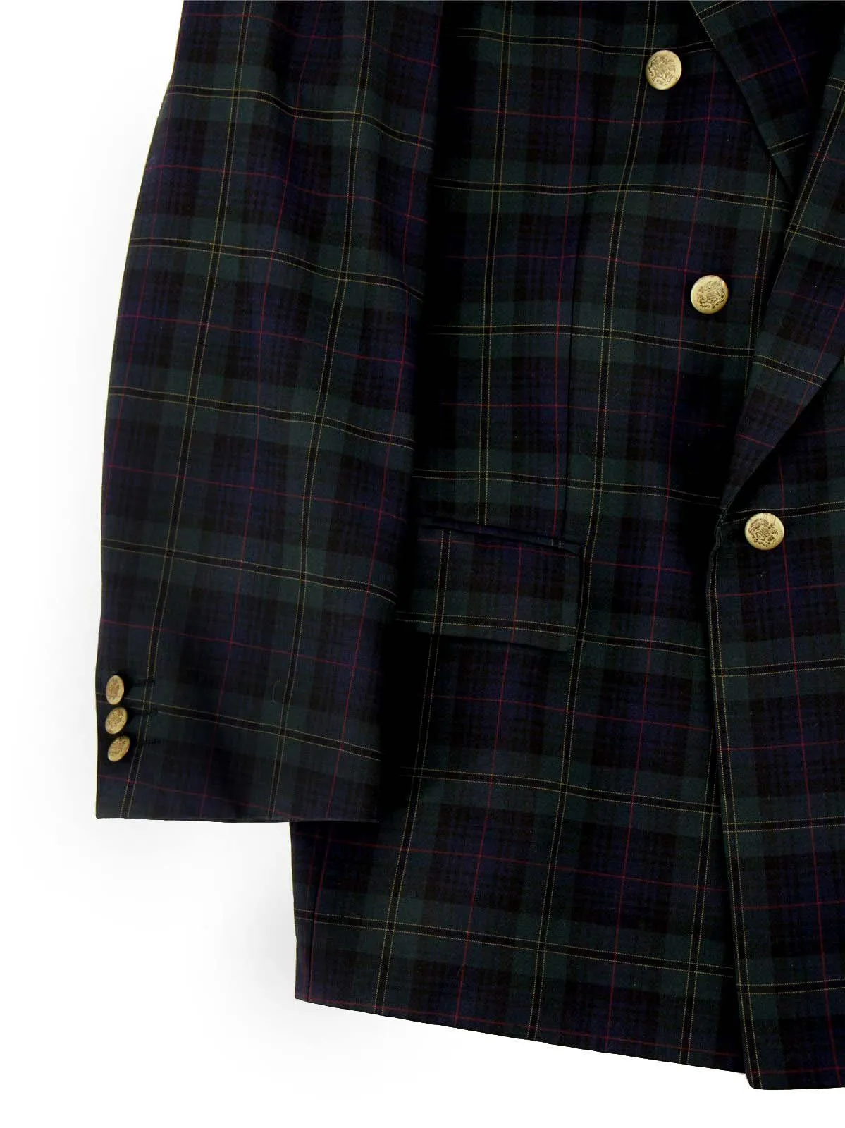 Blue & Green Tartan Double Breasted True Vintage Jacket