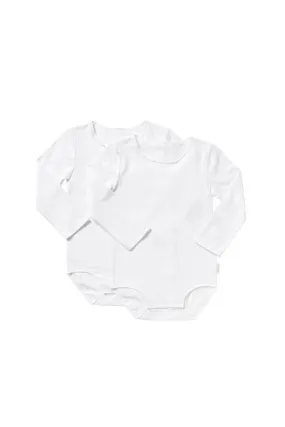 Bonds Wonderbodies Long Sleeve Bodysuit 2 Pack - White