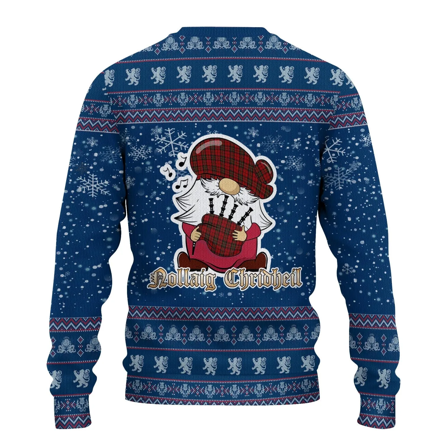 Brodie Clan Christmas Family Ugly Sweater with Funny Gnome Playing Bagpipes