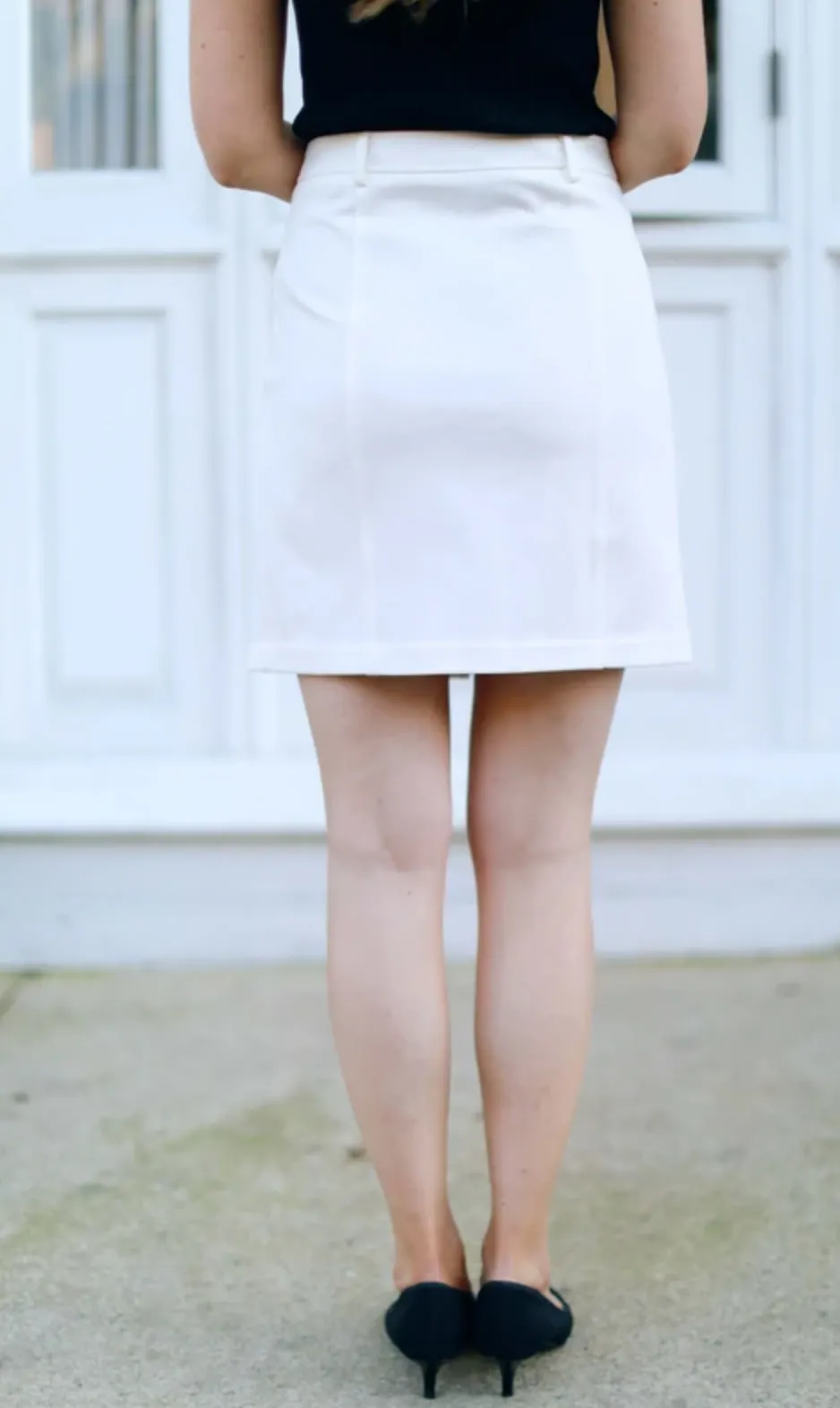 Button Front Skirt