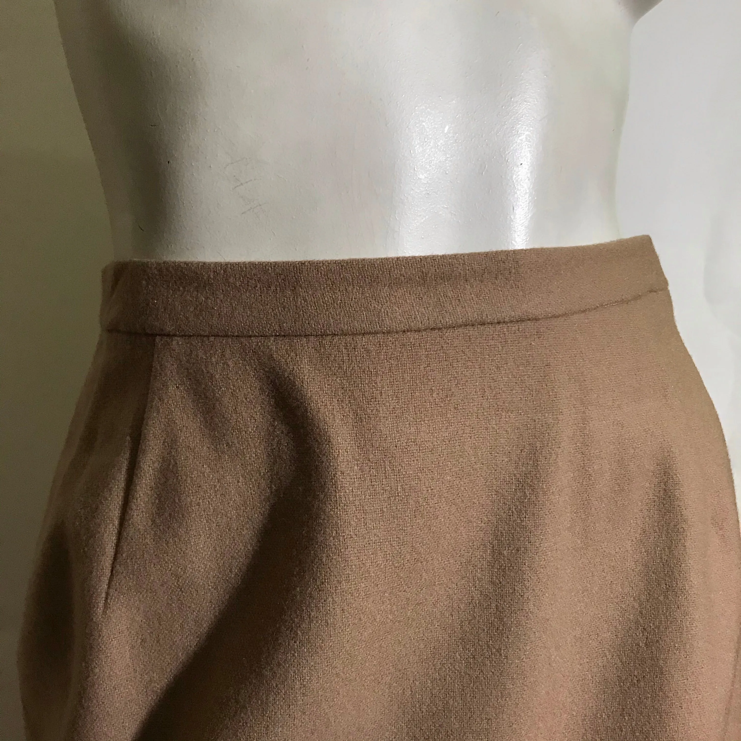 Camel Wool Pencil Skirt circa 1960s