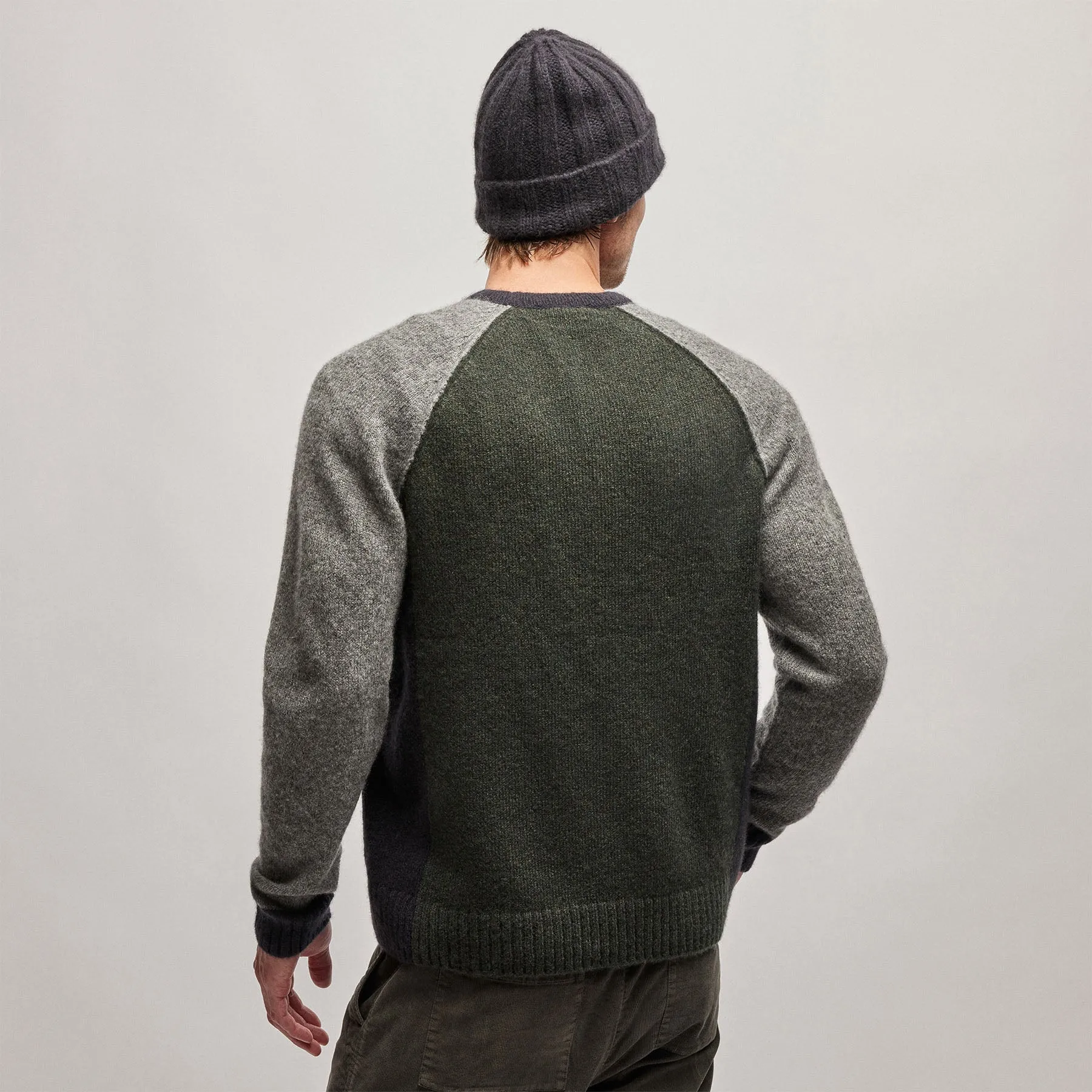 Cashmere Raglan Sweater - Shamrock/Thunder/Black