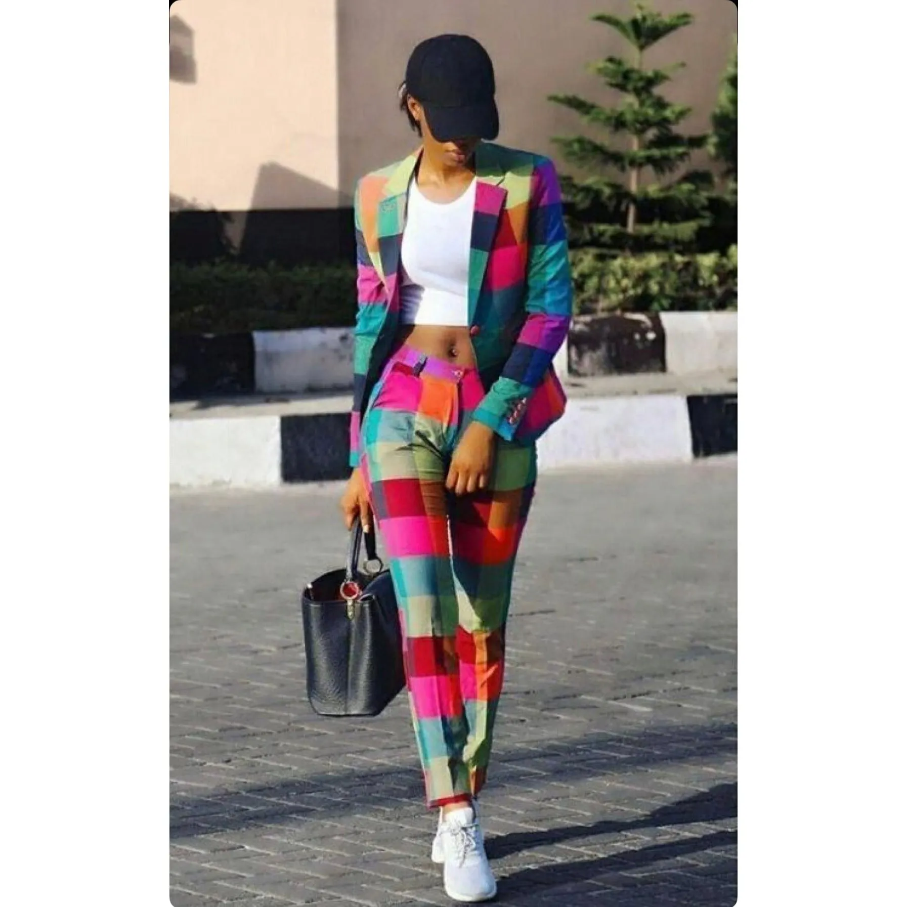 Casual Rainbow Two Piece Set