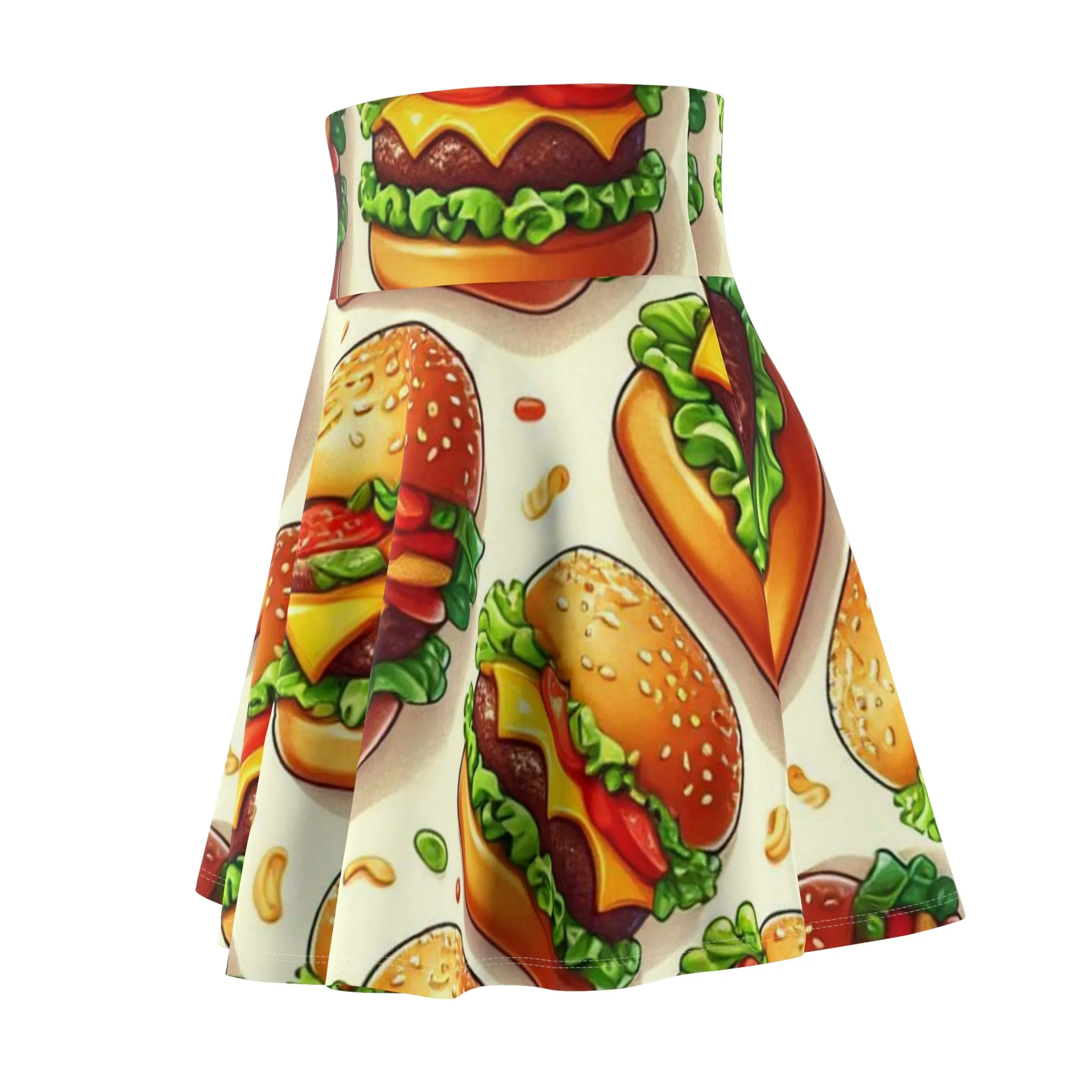 Cheeseburgers - Women's Skater Skirt (AOP)