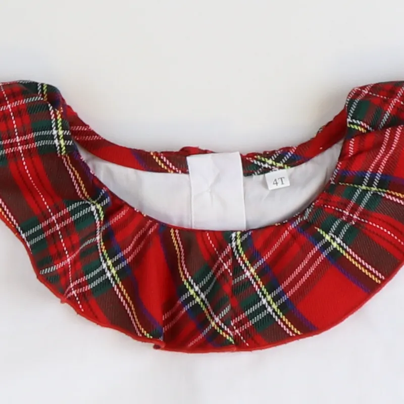 Christmas Plaid Ruffle Blouse & Skirt Set