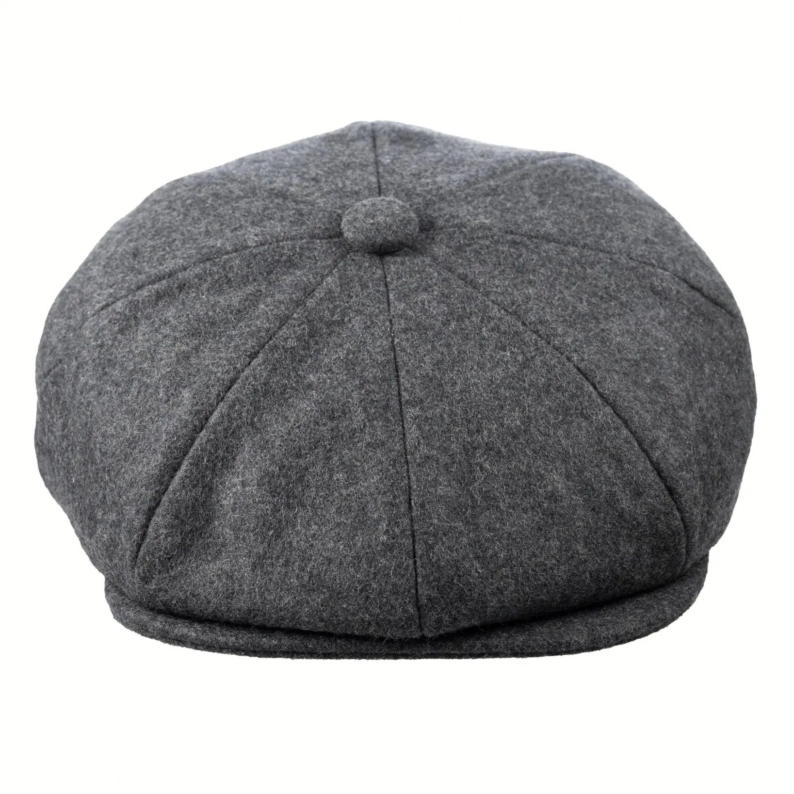 CHRISTYS' 8 Piece Baker Boy Melton Wool Flat Cap - Charcoal Mix