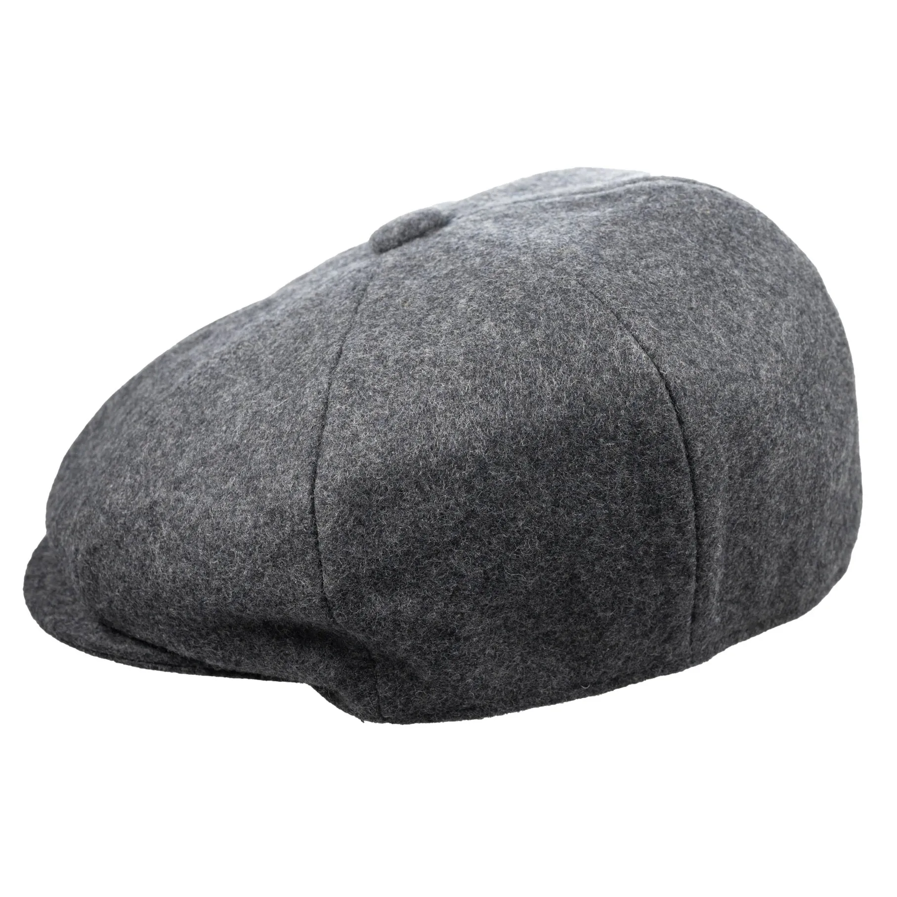 CHRISTYS' 8 Piece Baker Boy Melton Wool Flat Cap - Charcoal Mix