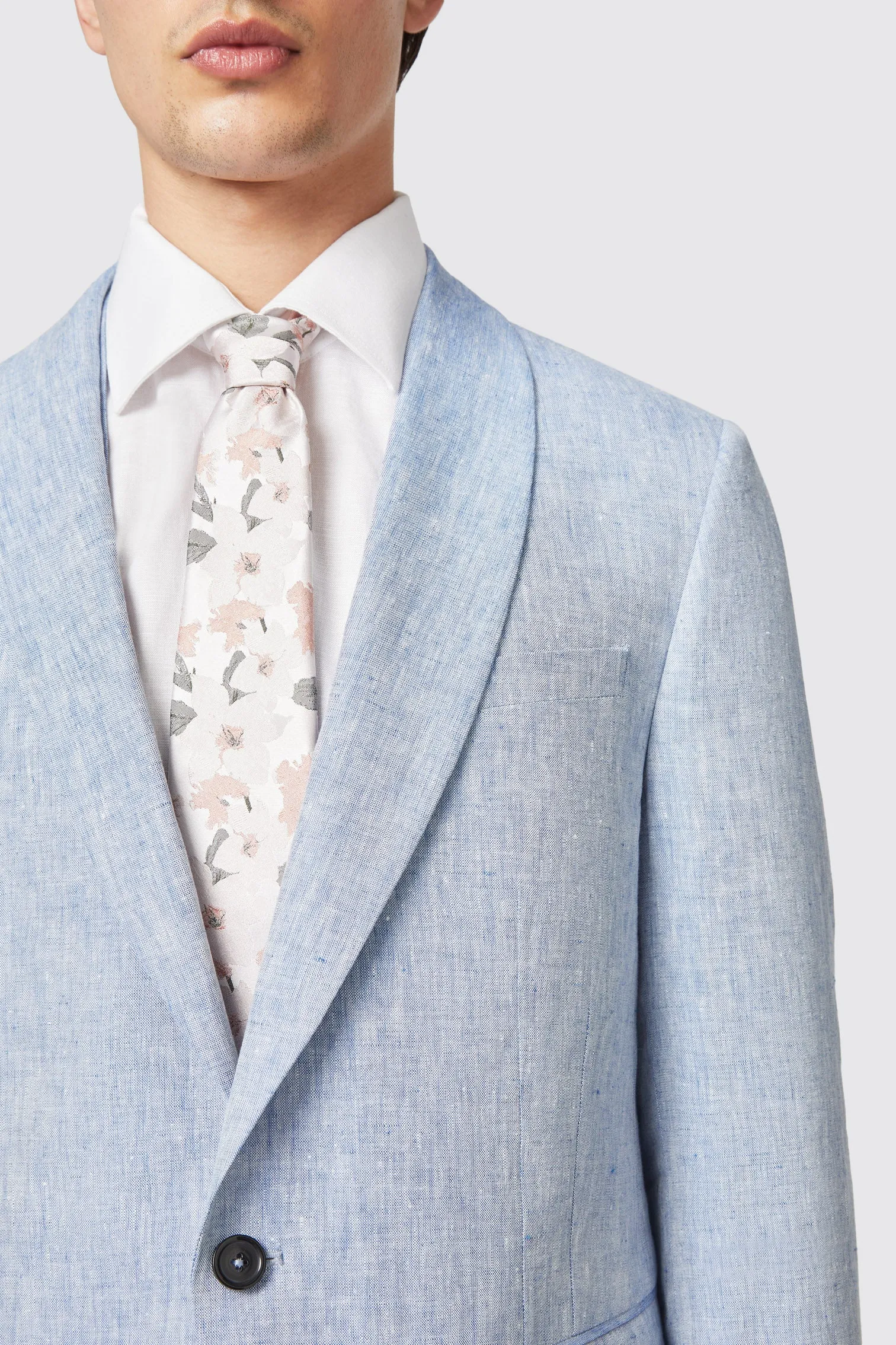 Claremont Slim Fit Blue Linen Jacket