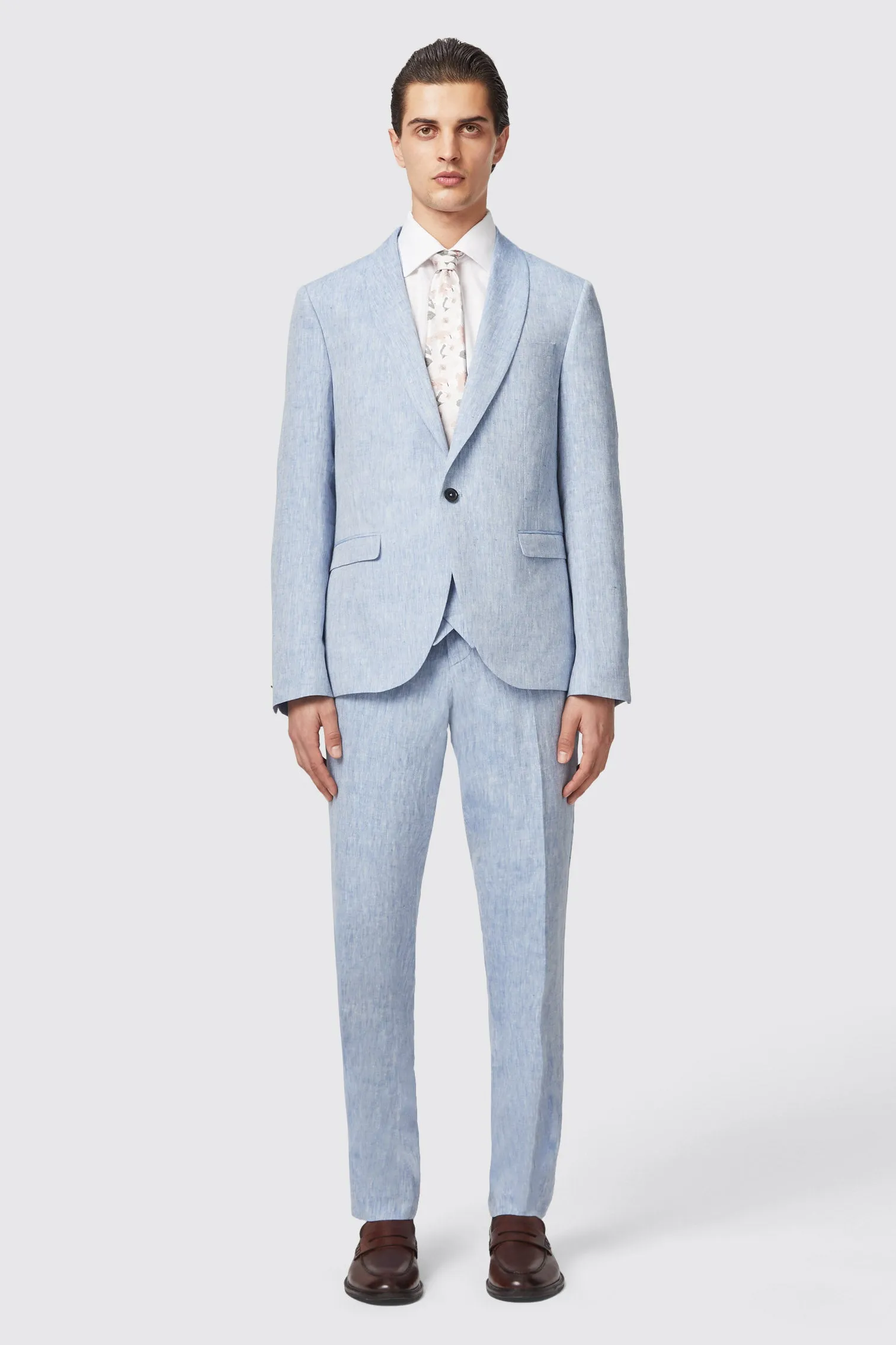 Claremont Slim Fit Blue Linen Jacket