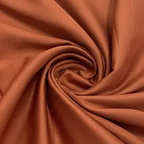 Classic Brownish Orange Solid Cotton Satin