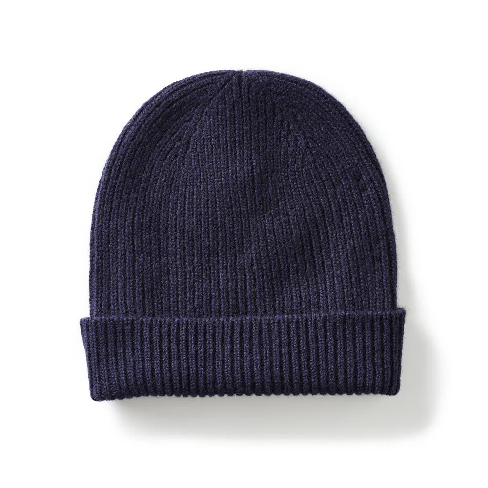 Classic Ribbed Cashmere Beanie (One Size / Various Colours)