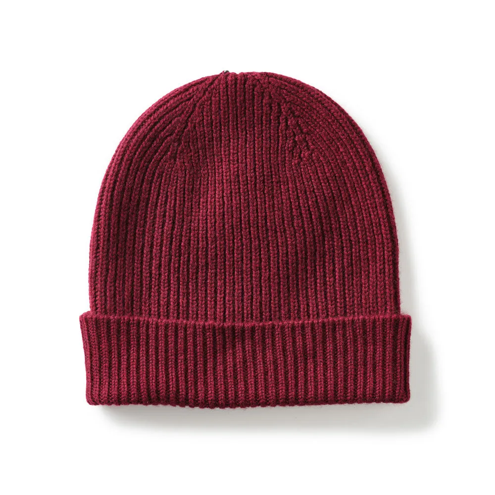 Classic Ribbed Cashmere Beanie (One Size / Various Colours)