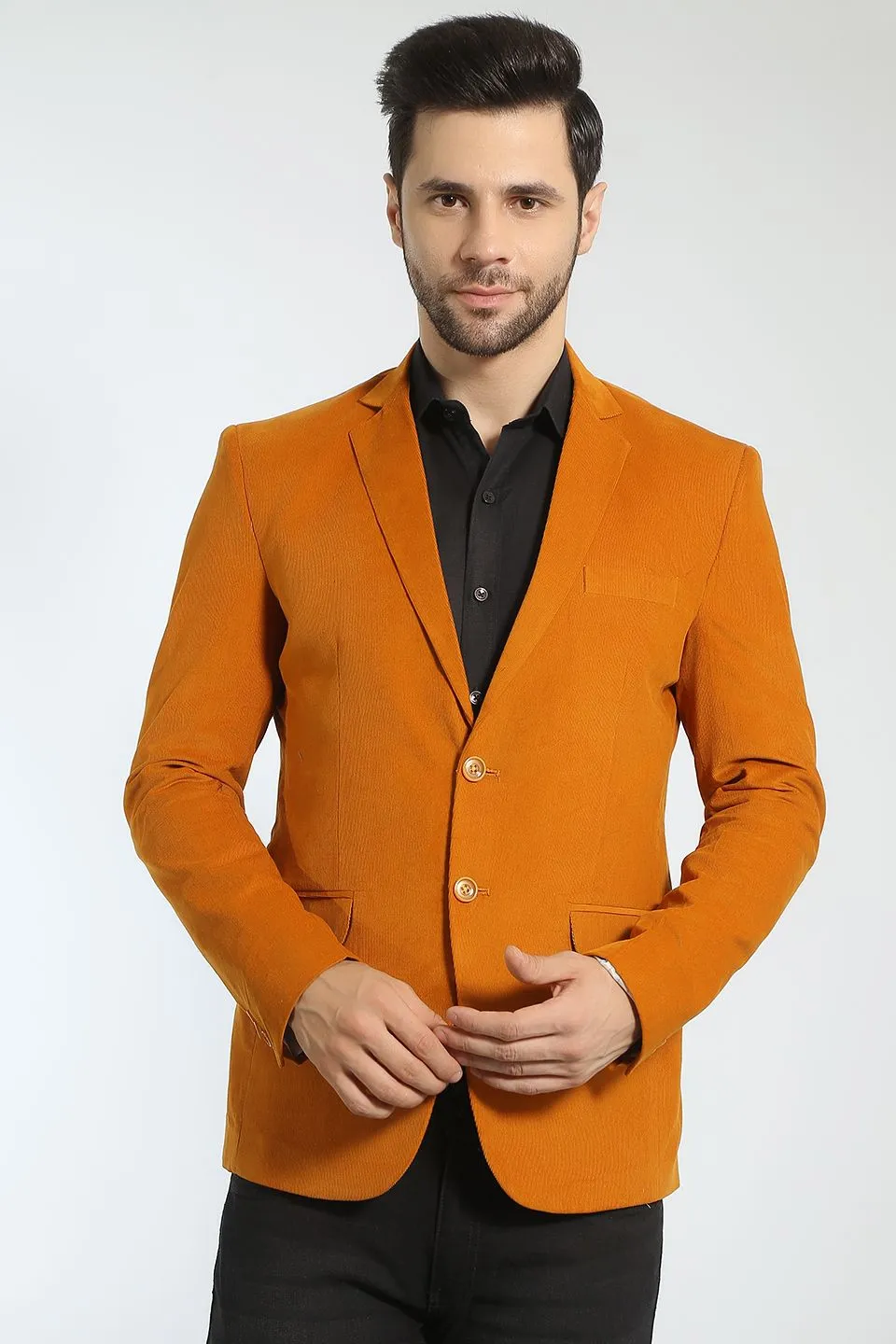 Corduroy Cotton Orange Blazer