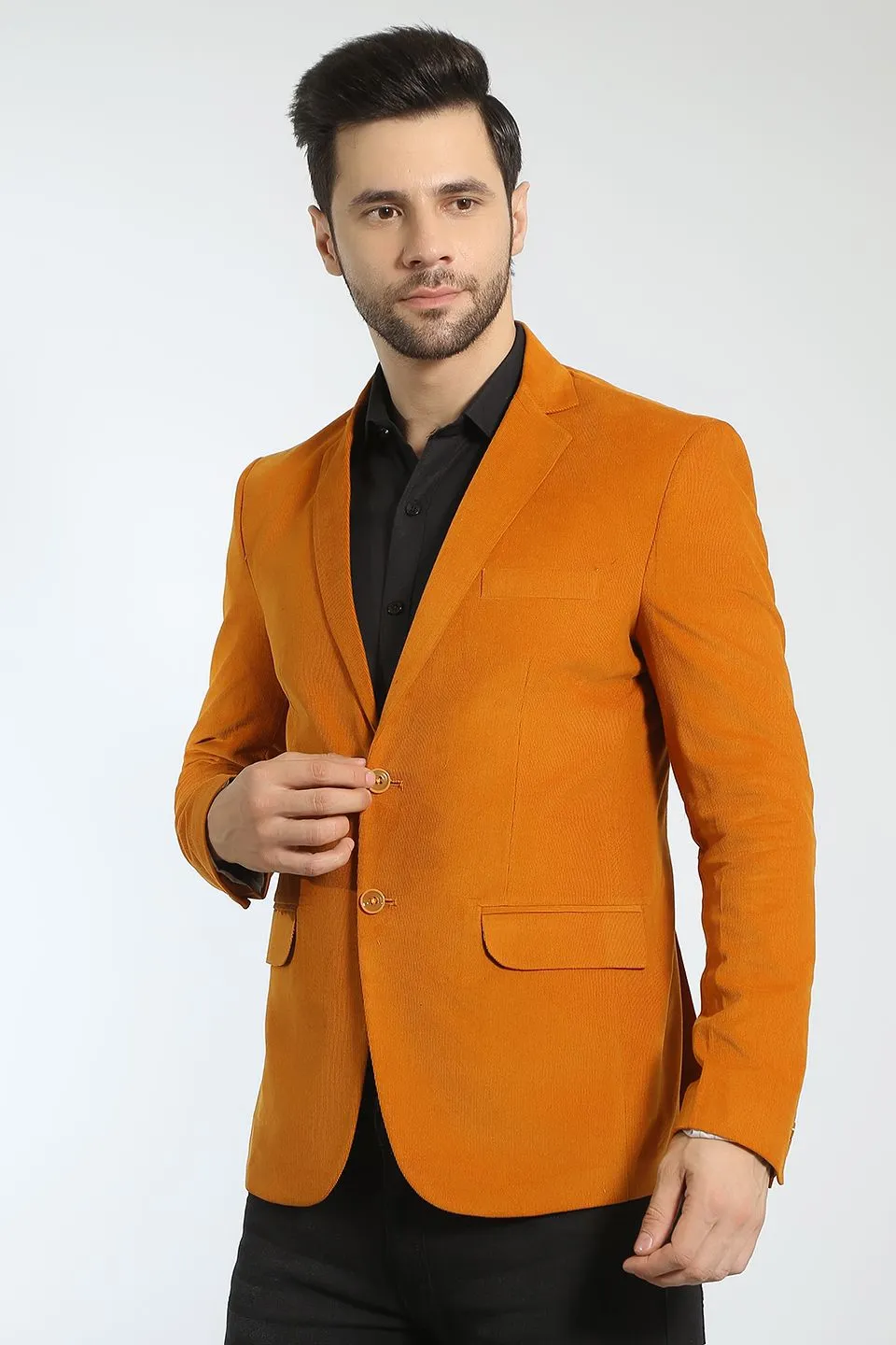 Corduroy Cotton Orange Blazer