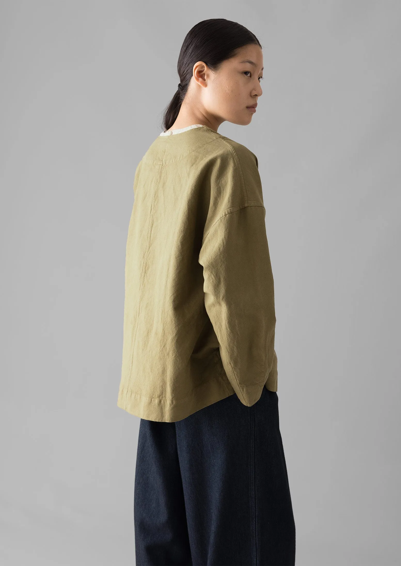 Cotton Linen Wrap Jacket | Golden Sand