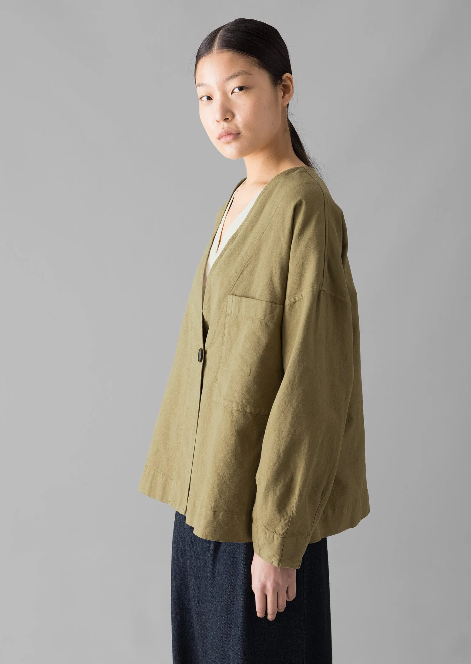 Cotton Linen Wrap Jacket | Golden Sand