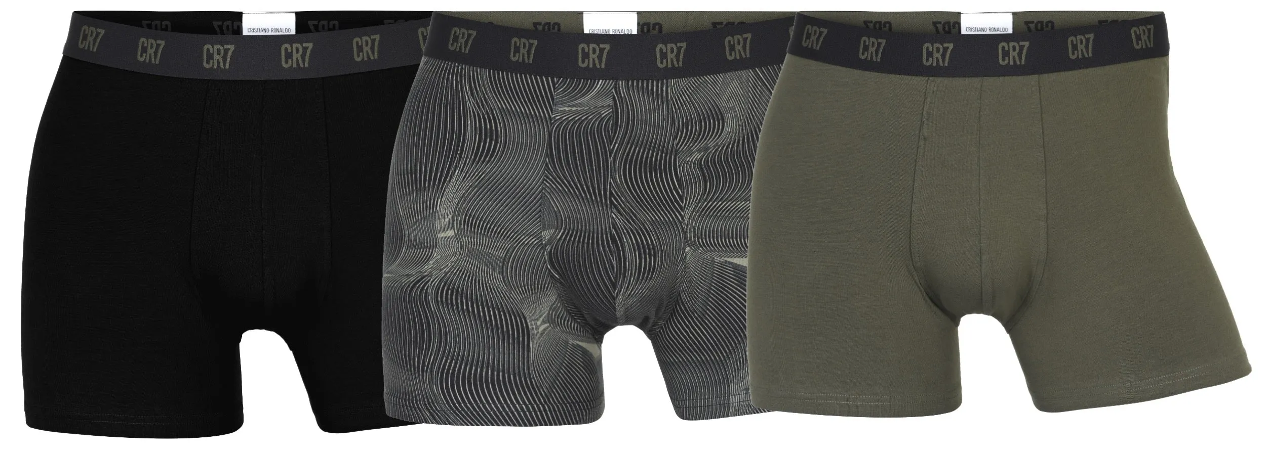 CR7 Men's 3-Pack Trunks Cotton Blend Trunks