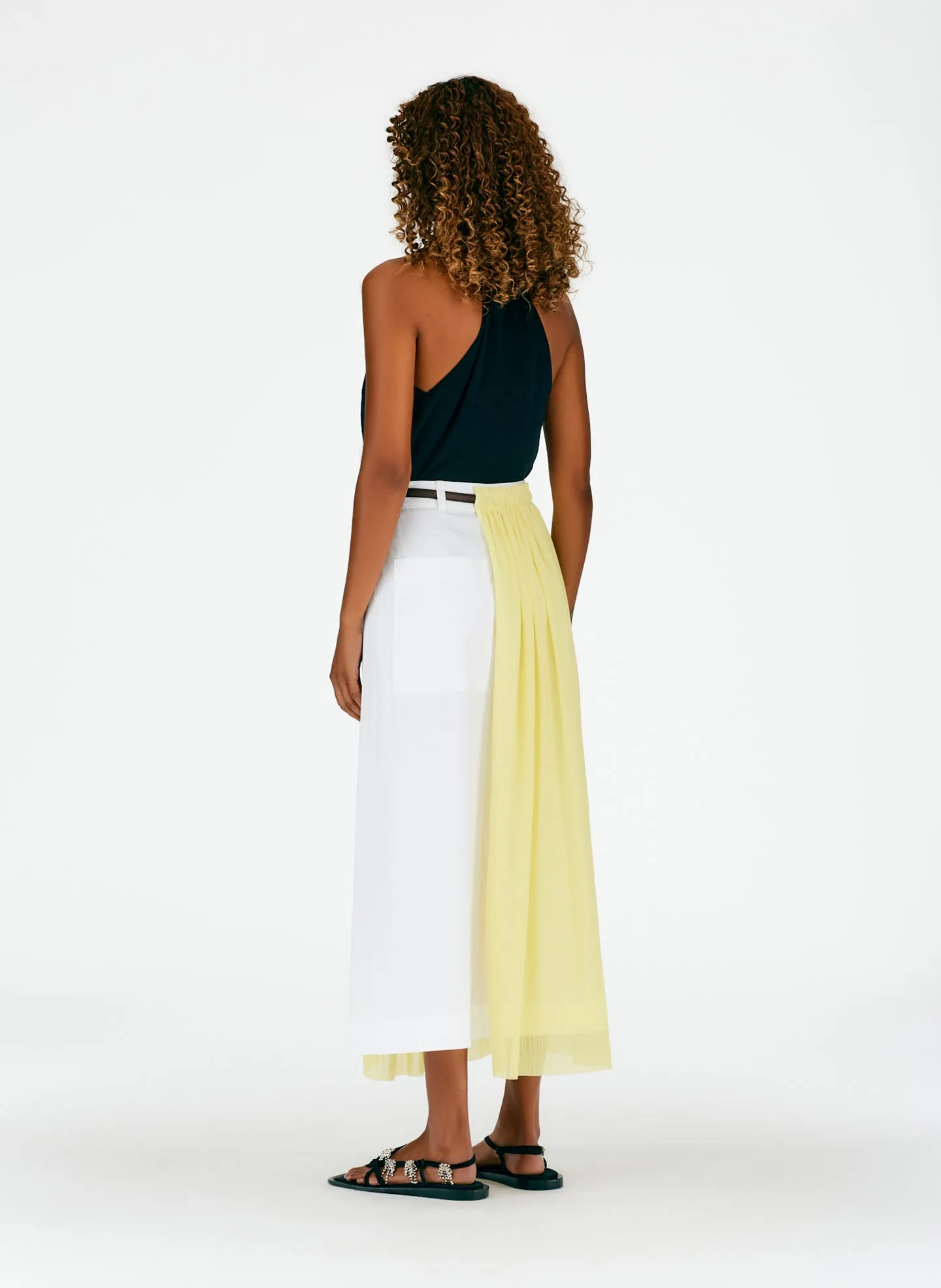 Crepe Gauze Half Layered Full Skirt