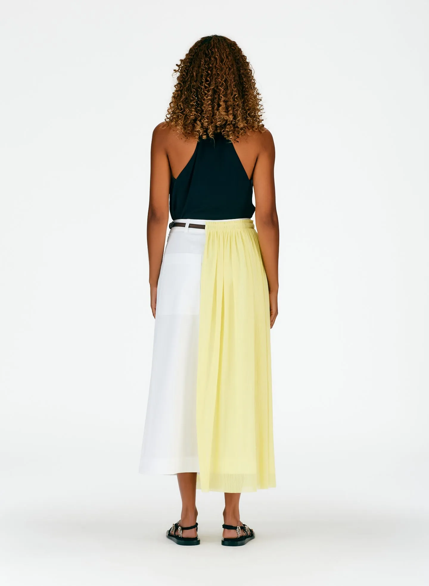 Crepe Gauze Half Layered Full Skirt