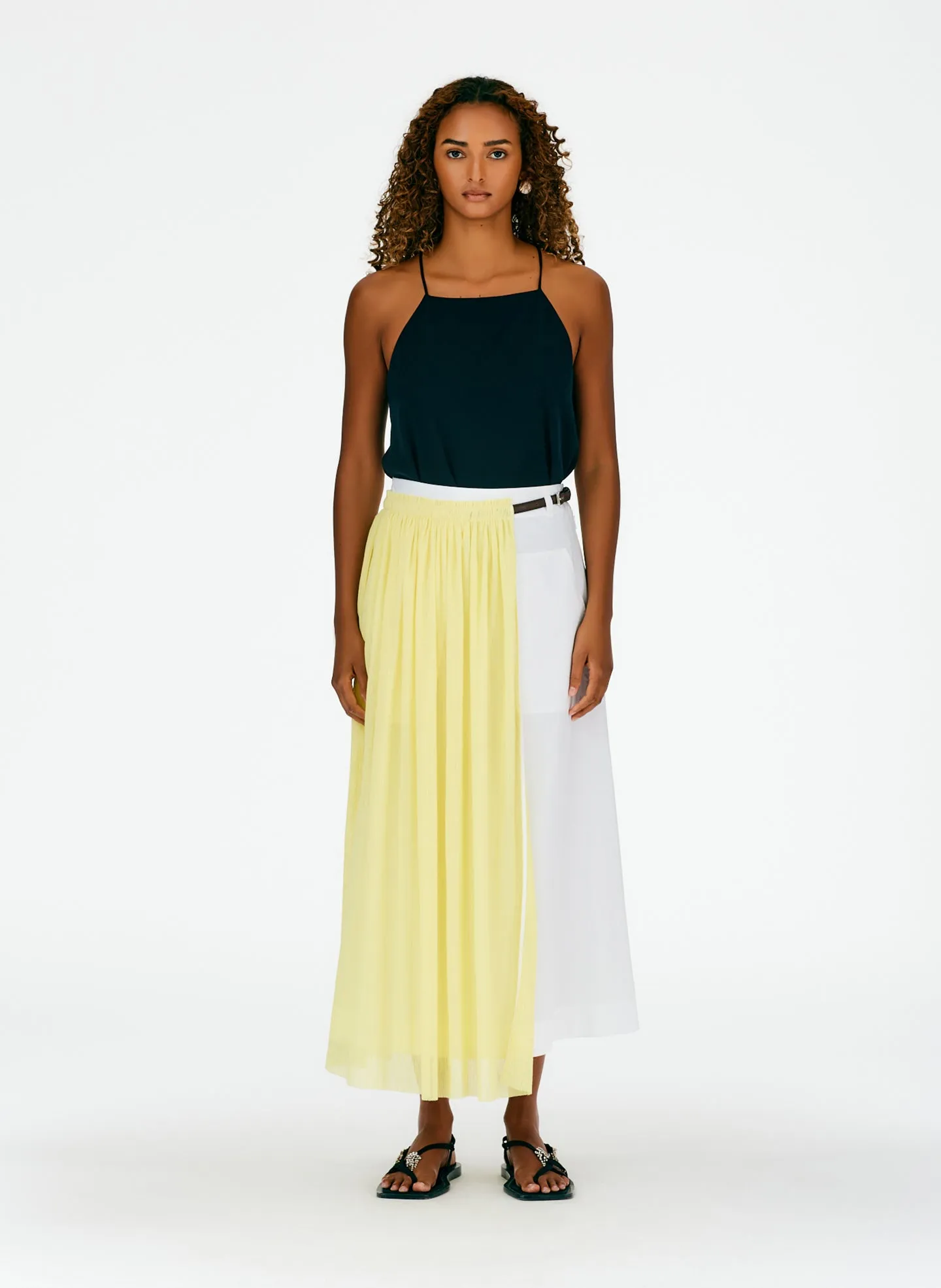 Crepe Gauze Half Layered Full Skirt