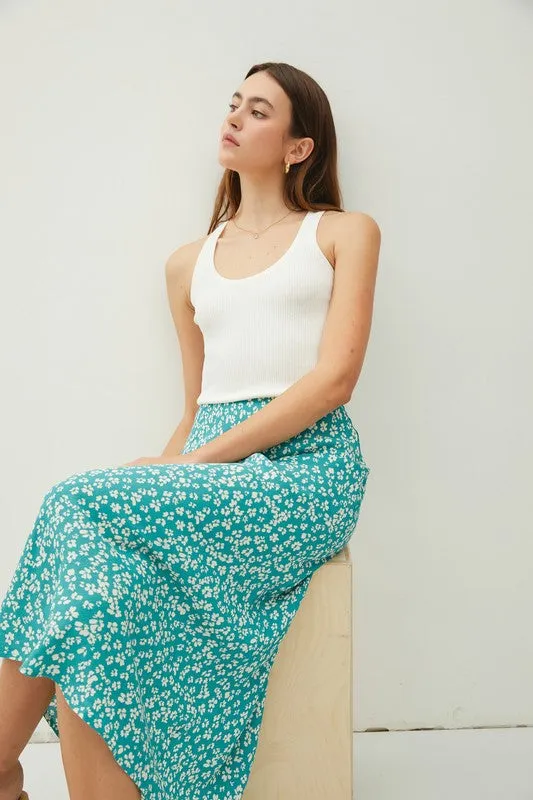 Day Dreamer Midi Skirt - Jade