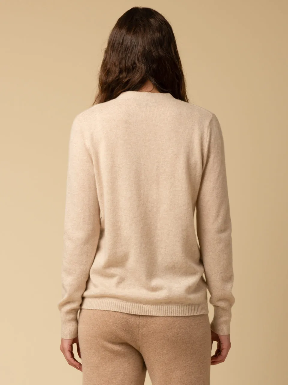 Deep V Neck Sweater_Oatmeal