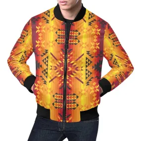 Desert Geo Yellow Red Bomber Jacket for Men