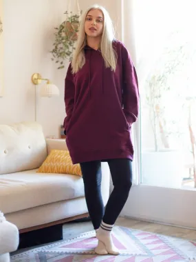 Dkburgundy Plus Hoodie Sweatshirt Pullover Tunic Top