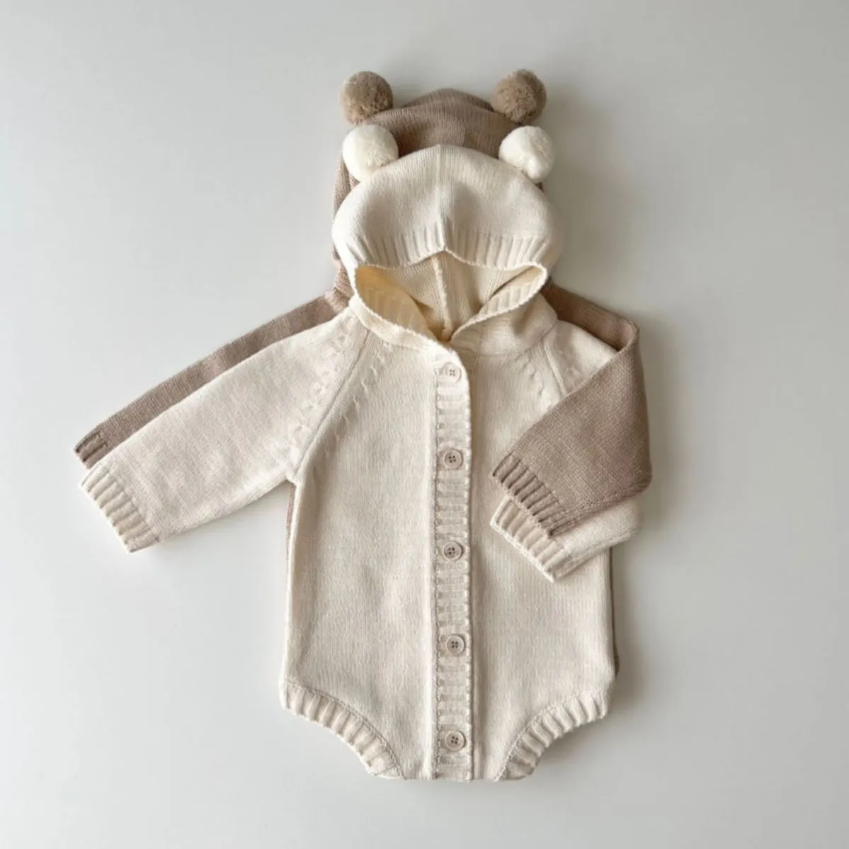 Earthy Knitted Cotton Onesie Sweater