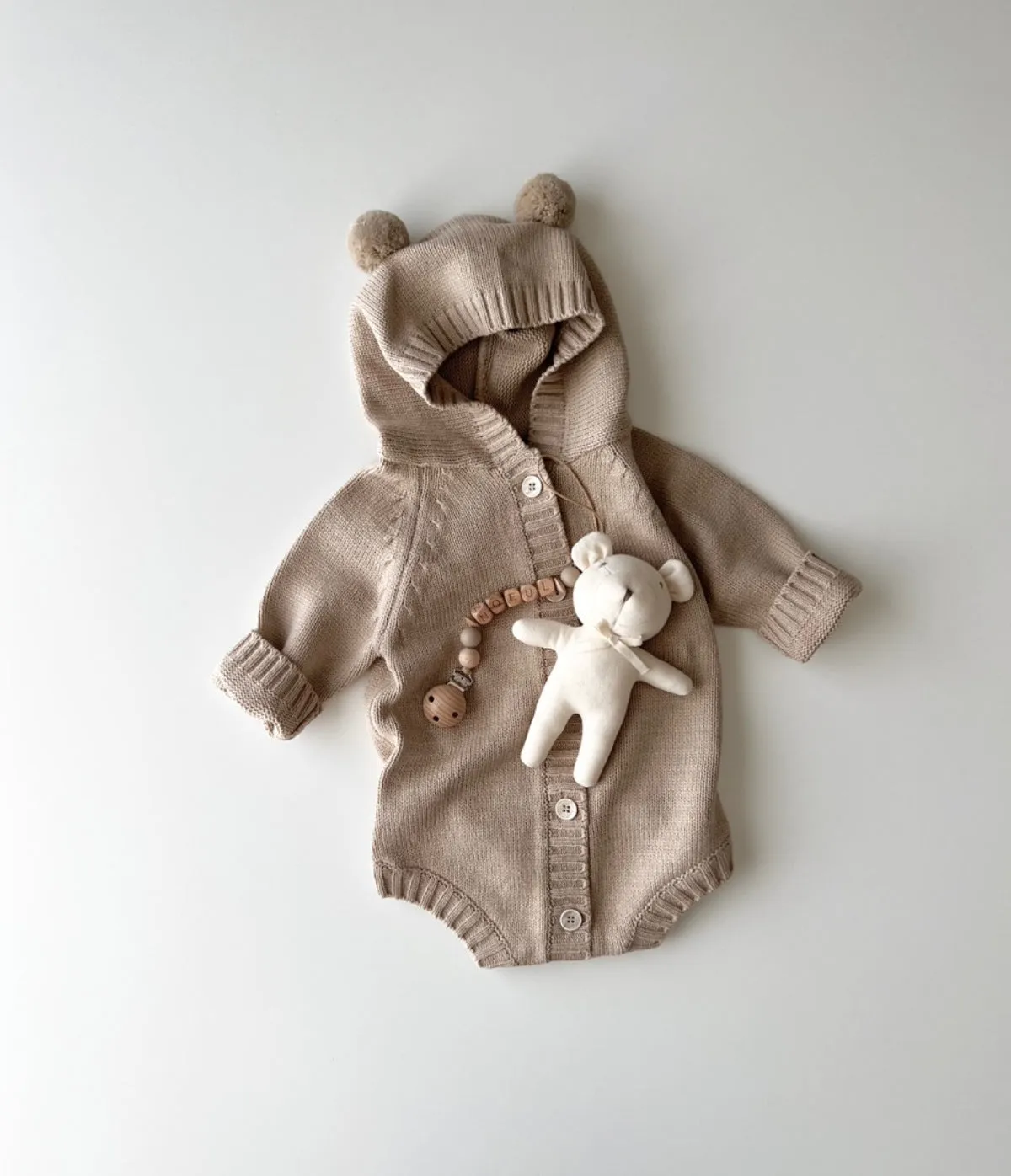 Earthy Knitted Cotton Onesie Sweater