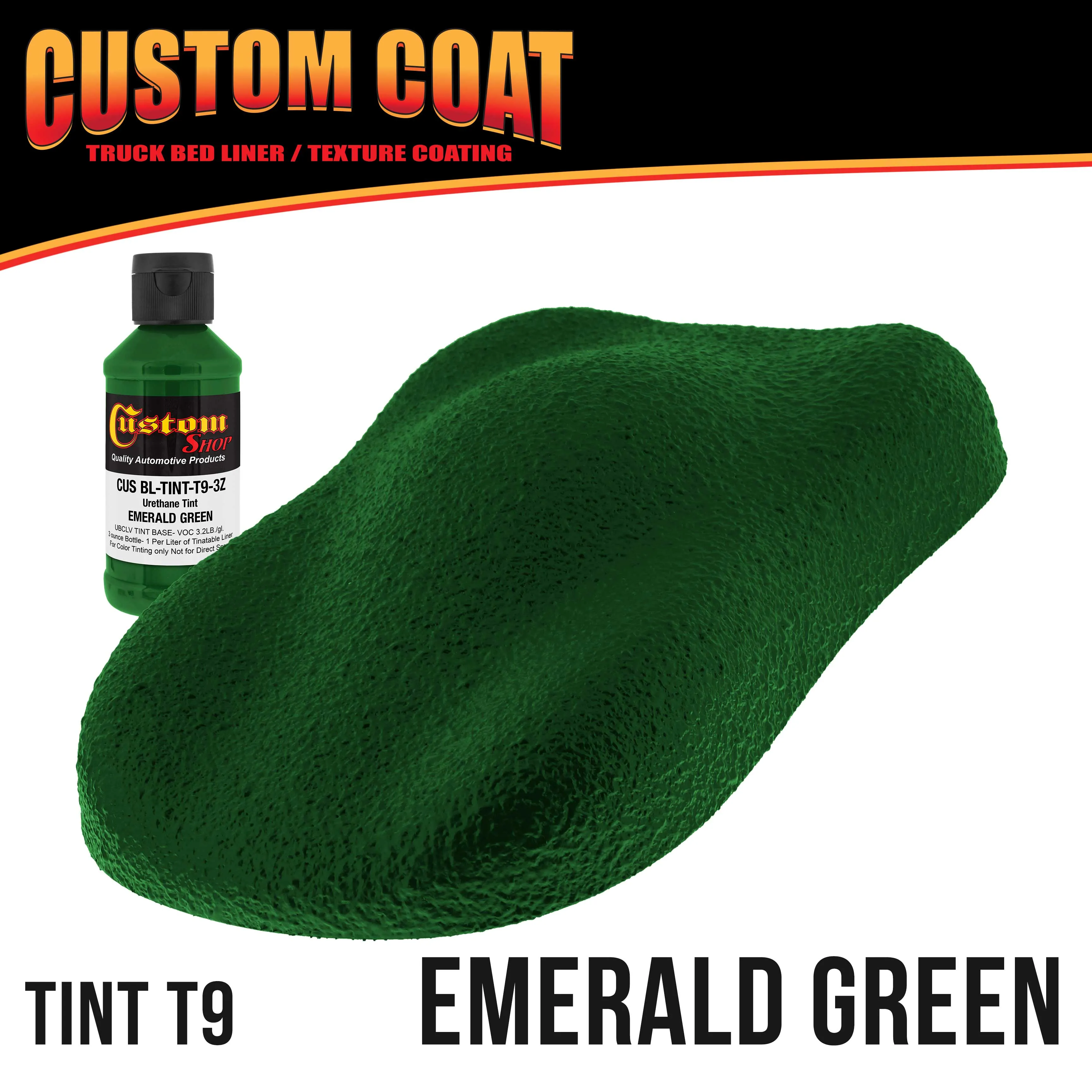 Emerald Green 1 Quart Urethane Spray-On Truck Bed Liner Kit - Easily Mix, Shake & Shoot - Professional Durable Textured Protective Coating