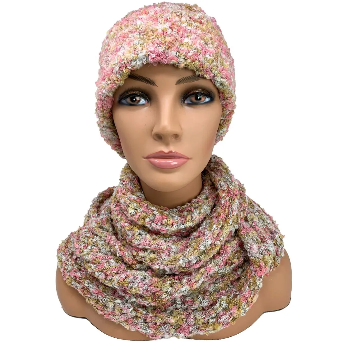 Empire Cove 2 Piece Knit Cuff Beanie Scarf Gift Set Pom Pom Winter