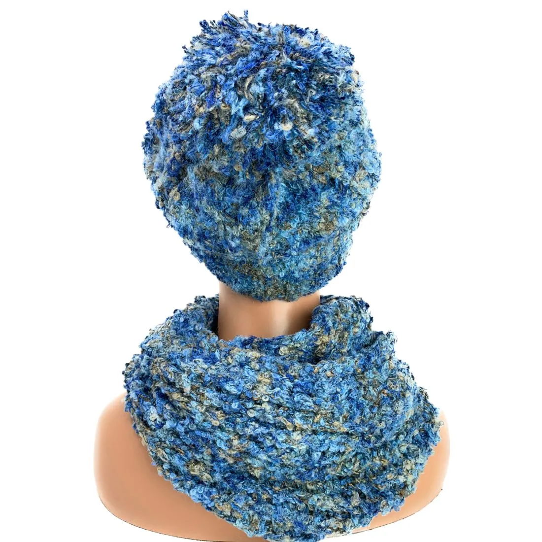 Empire Cove 2 Piece Knit Cuff Beanie Scarf Gift Set Pom Pom Winter