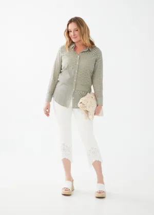 FDJ Eyelet Tunic Shirt 7163966-FER Fern