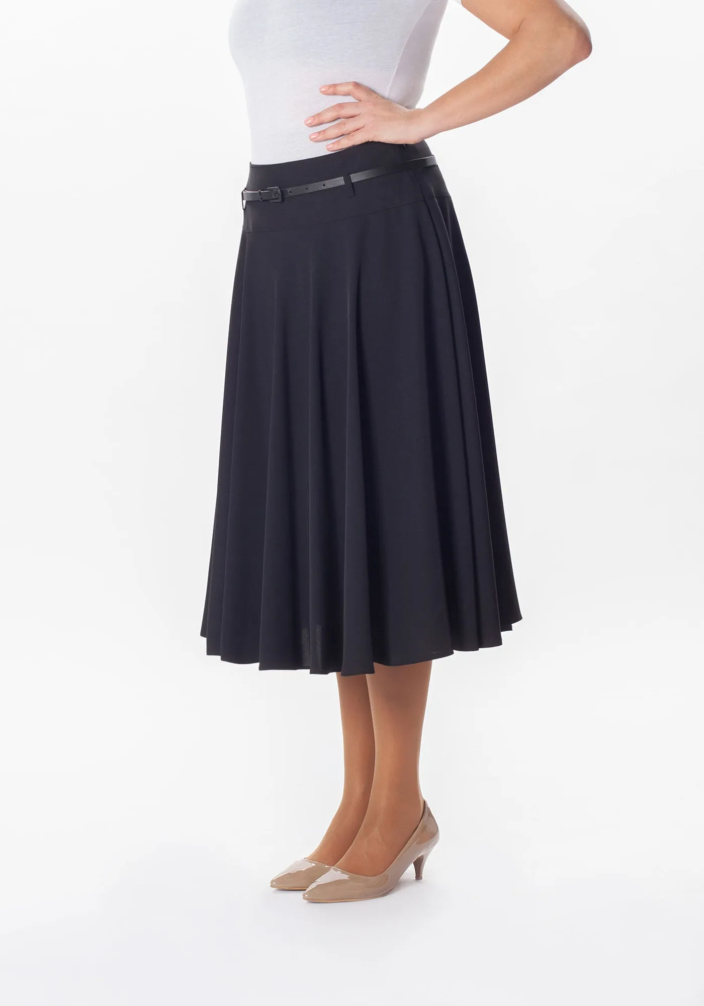 Flare Skirt - Black - Plus Sizes