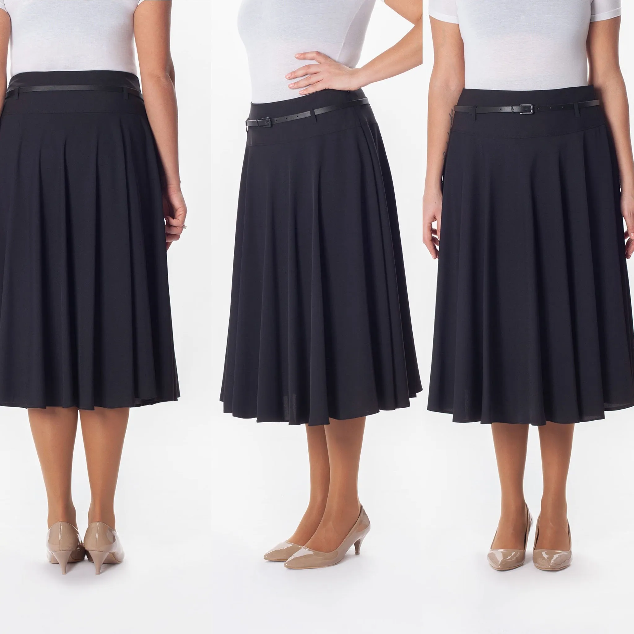 Flare Skirt - Black - Plus Sizes