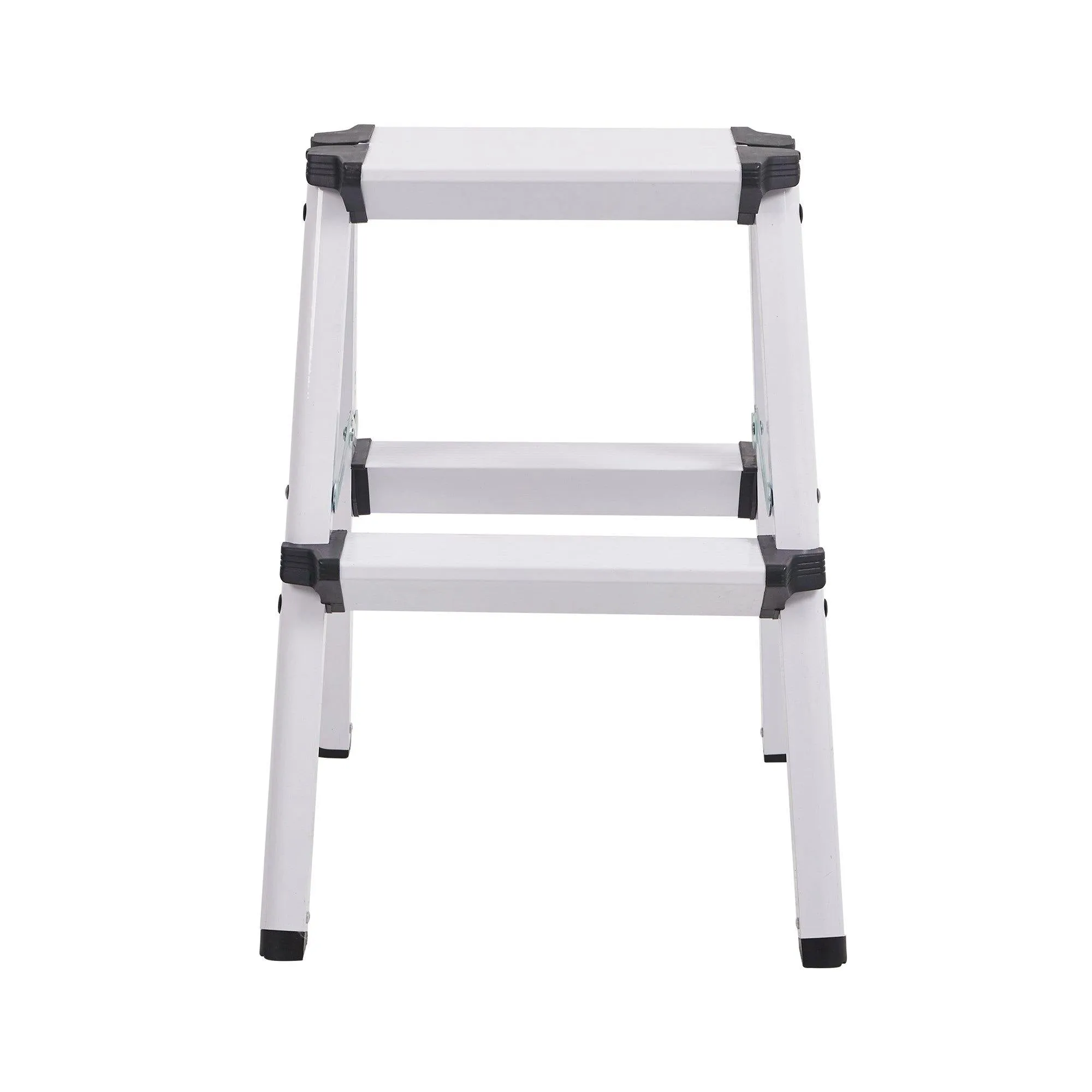 Folding 2 Step Stool Light Weight Aluminum Step Ladder, 250 lbs Capacity (19"H)