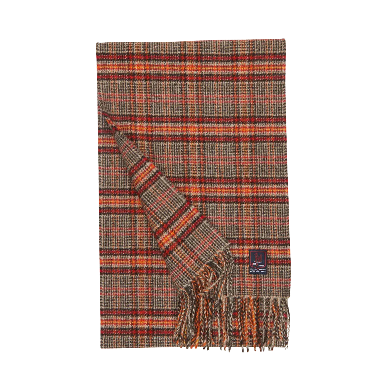 Fox Brothers Merino/Cashmere Negroni Plaid Scarf