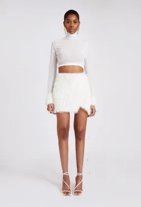 Fur Mini Skirt - Yacht White