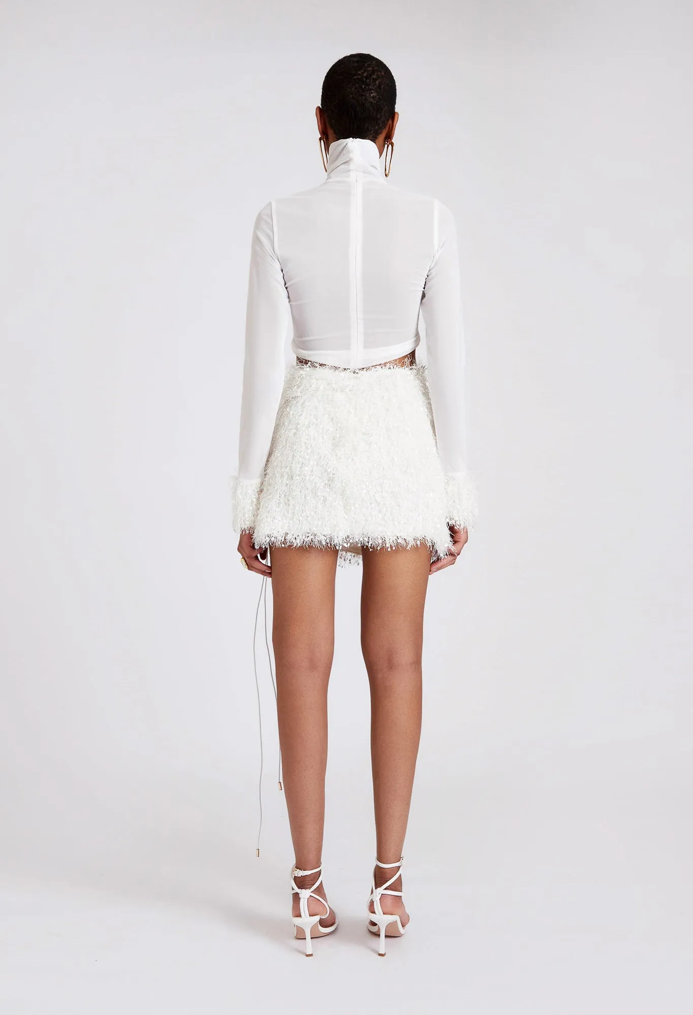 Fur Mini Skirt - Yacht White