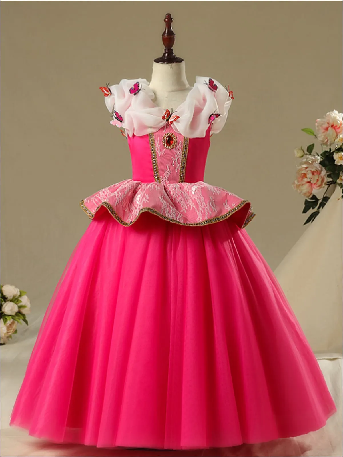 Girls Deluxe Sleeping Beauty Inspired Costume Dress