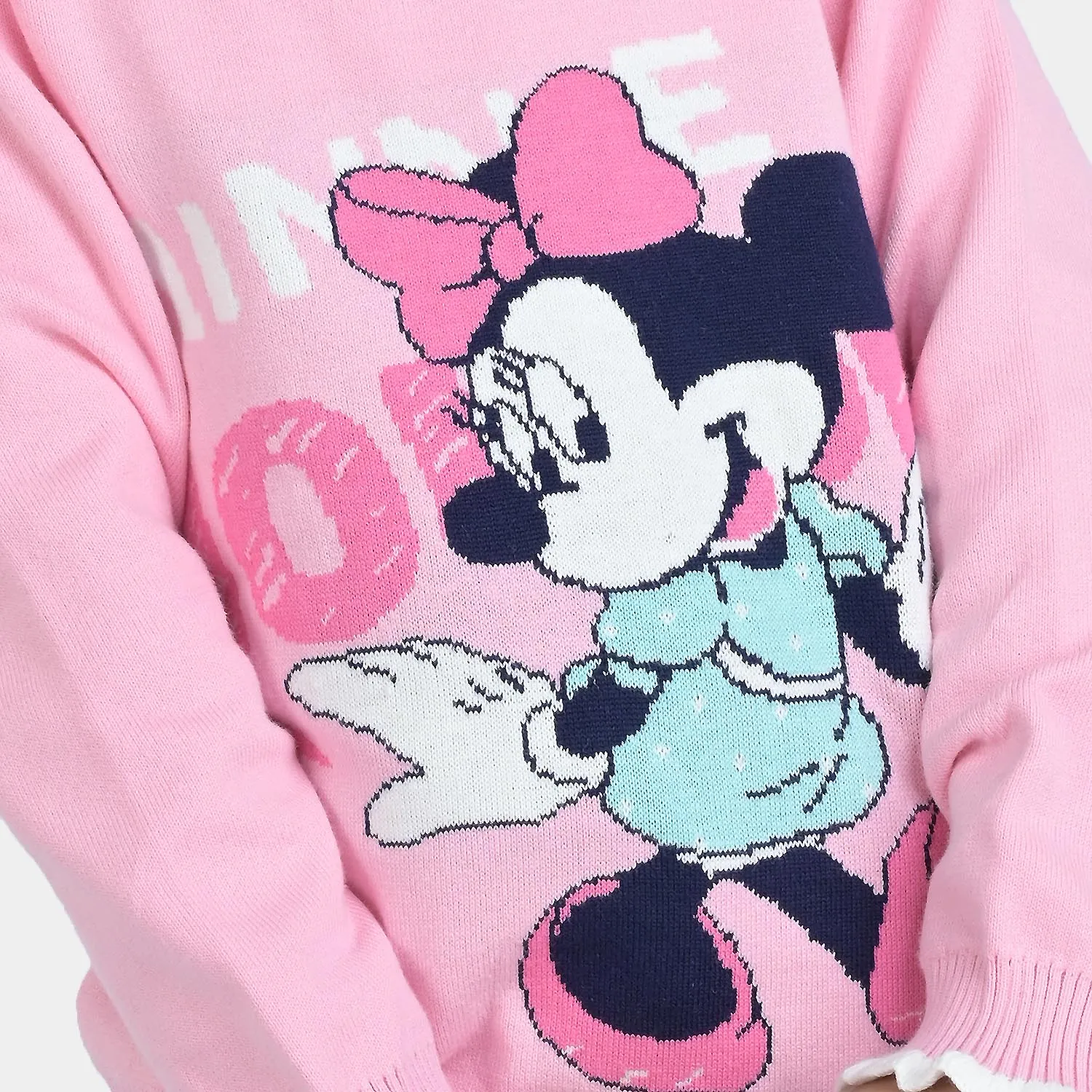 Girls Knitted Sweater Character -Pink