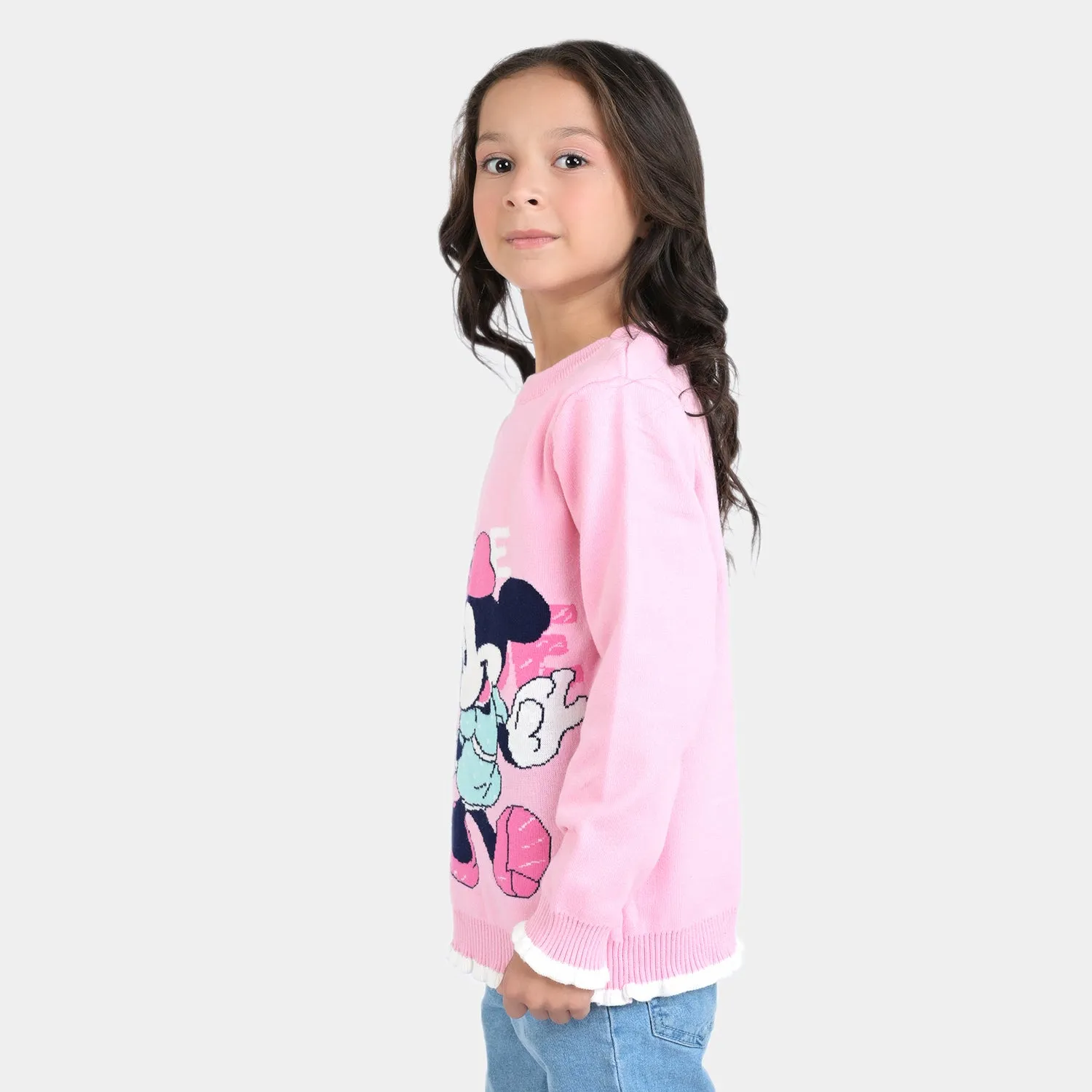 Girls Knitted Sweater Character -Pink