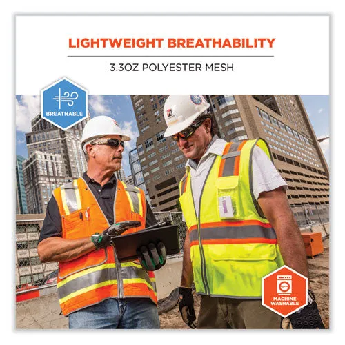 Glowear 8246z Class 2 Two-tone Mesh Reflective Binding Zipper Vest, Polyester, Large/xl, Orange, Ships In 1-3 Business Days