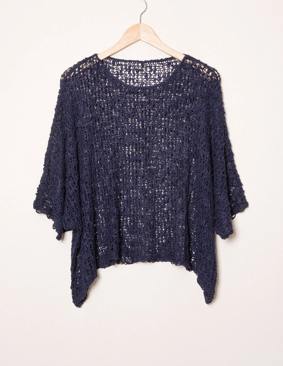 Handwoven Riva Knit Crop Poncho