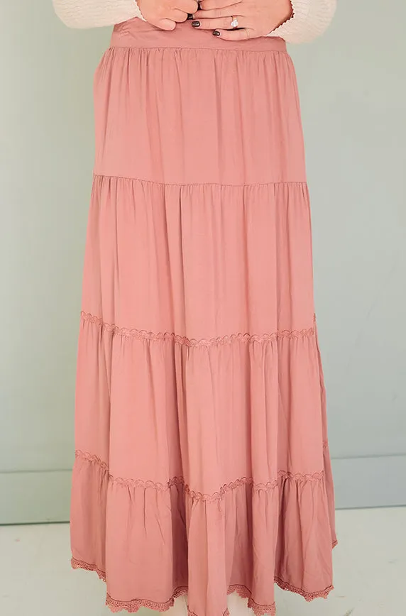 Happy Thoughts Dusty Pink Maxi Skirt